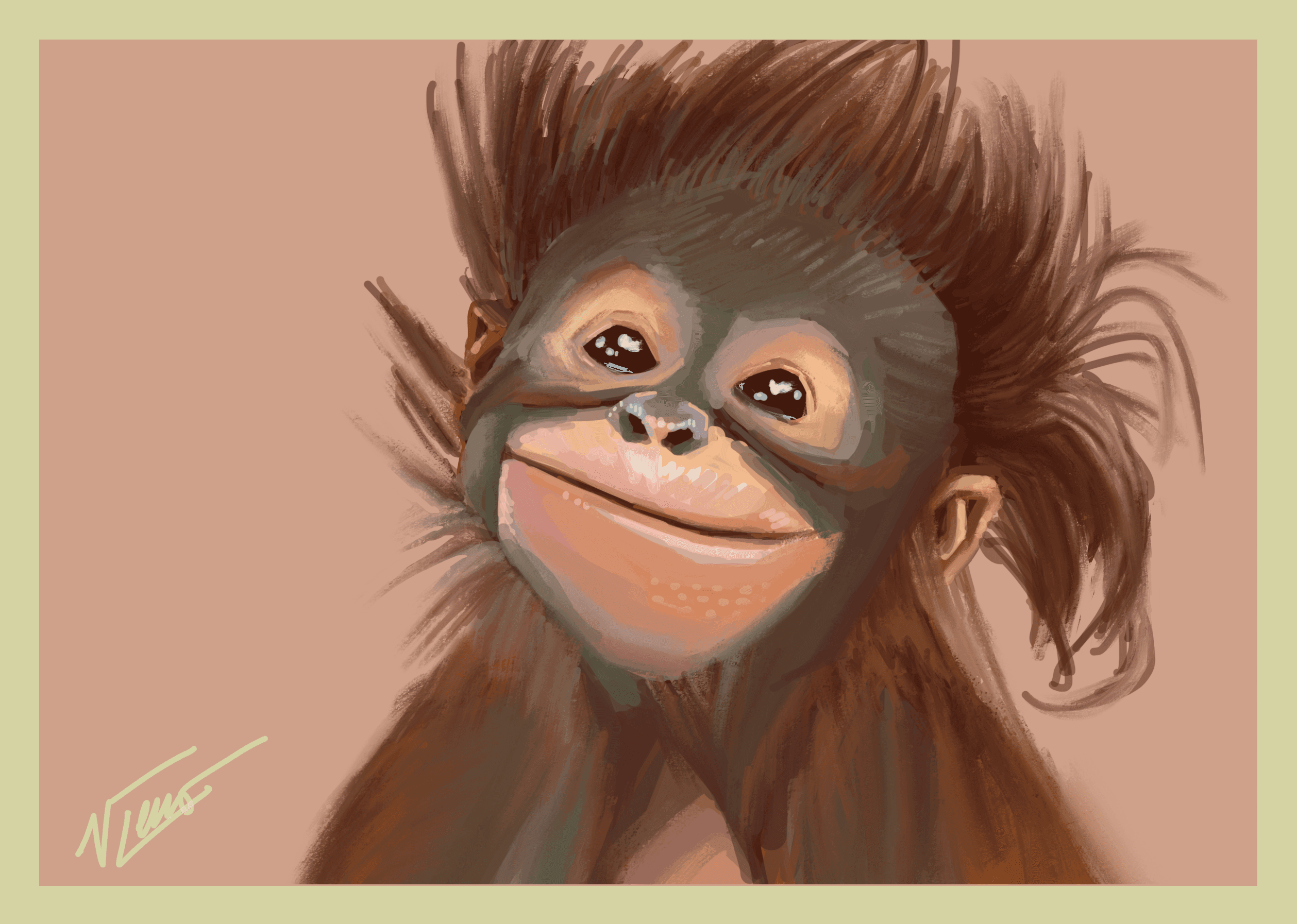 baby monkey in digital
