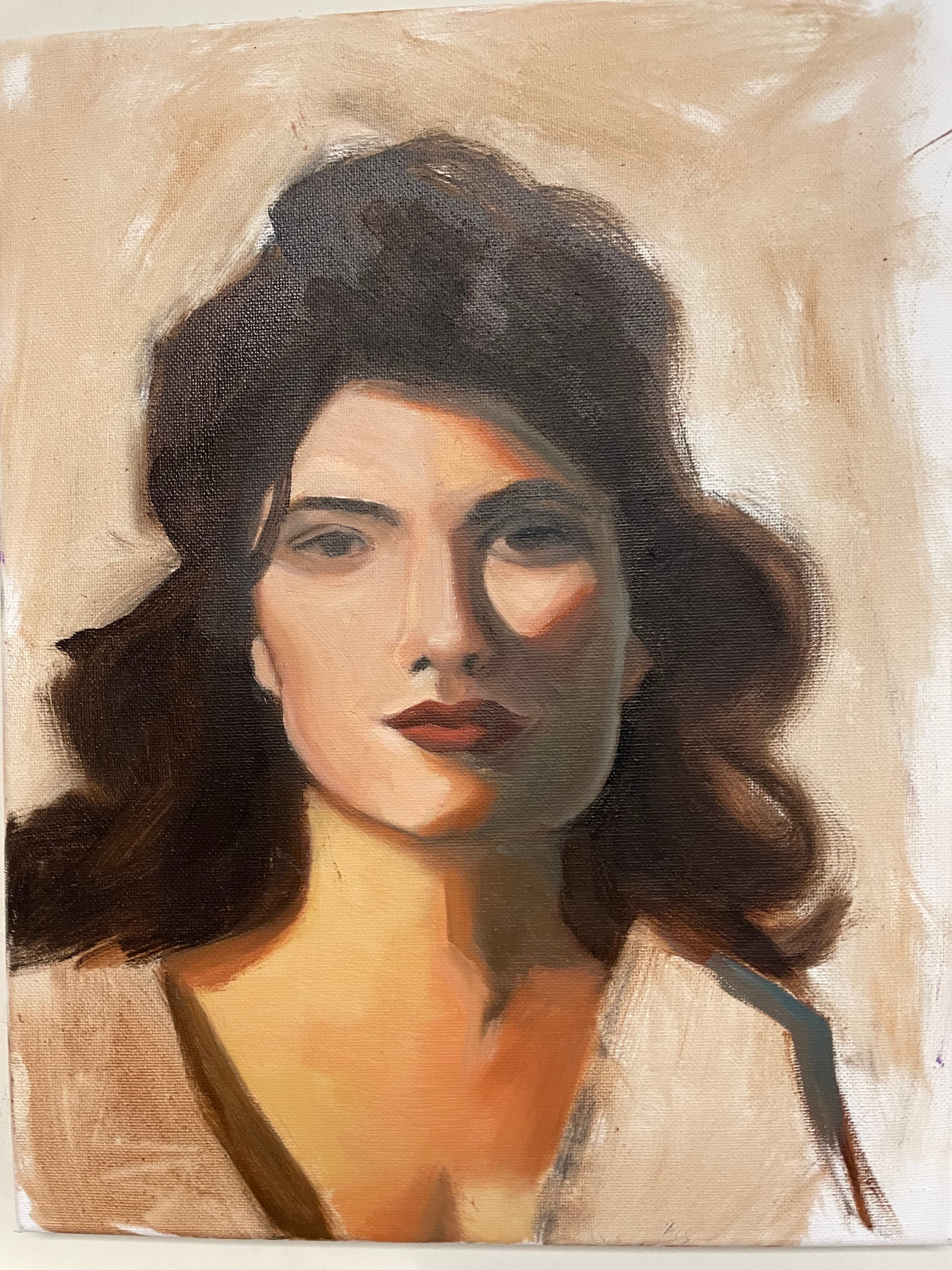 lady portrait in oil