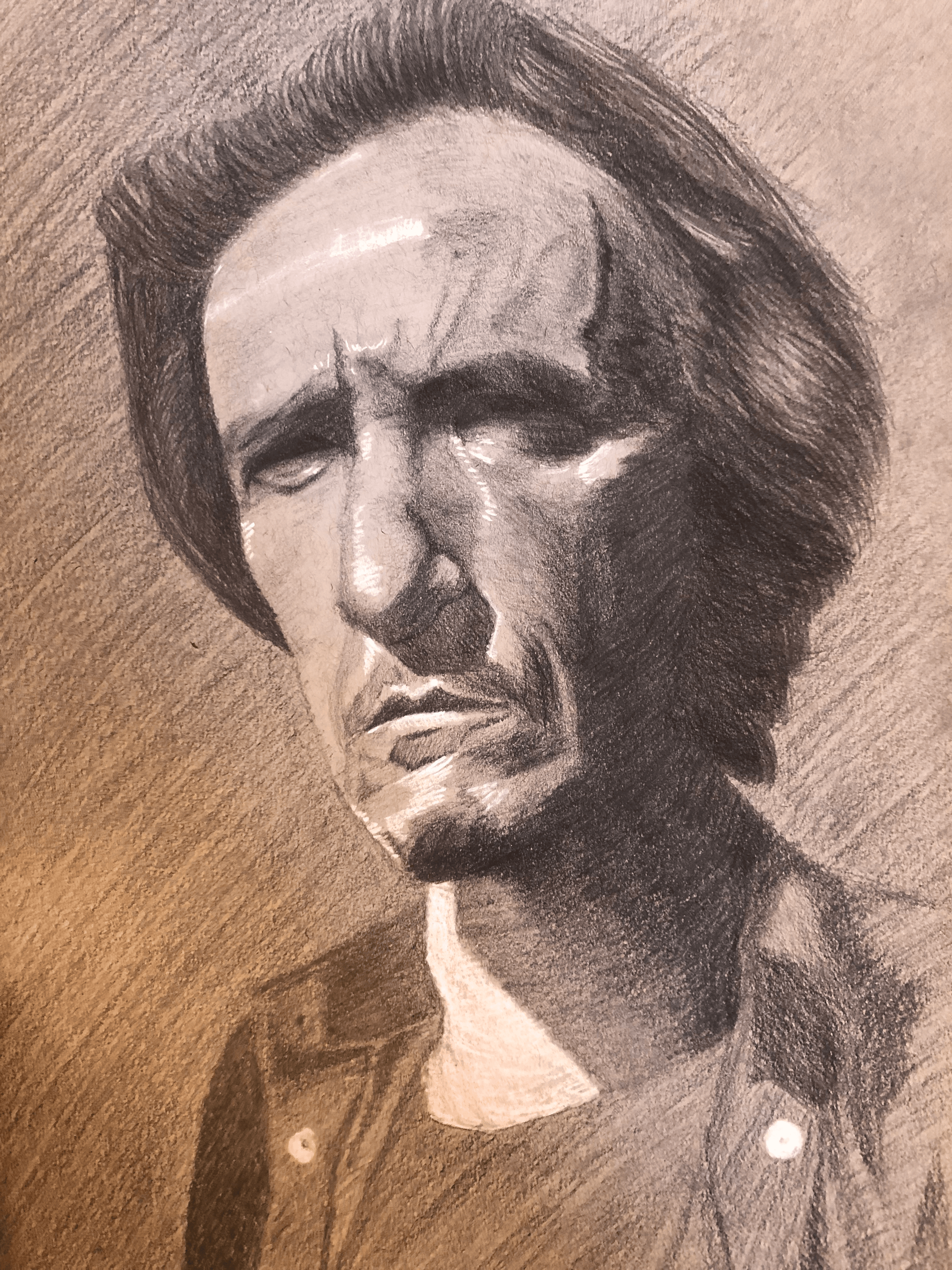 man portrait in charcoal