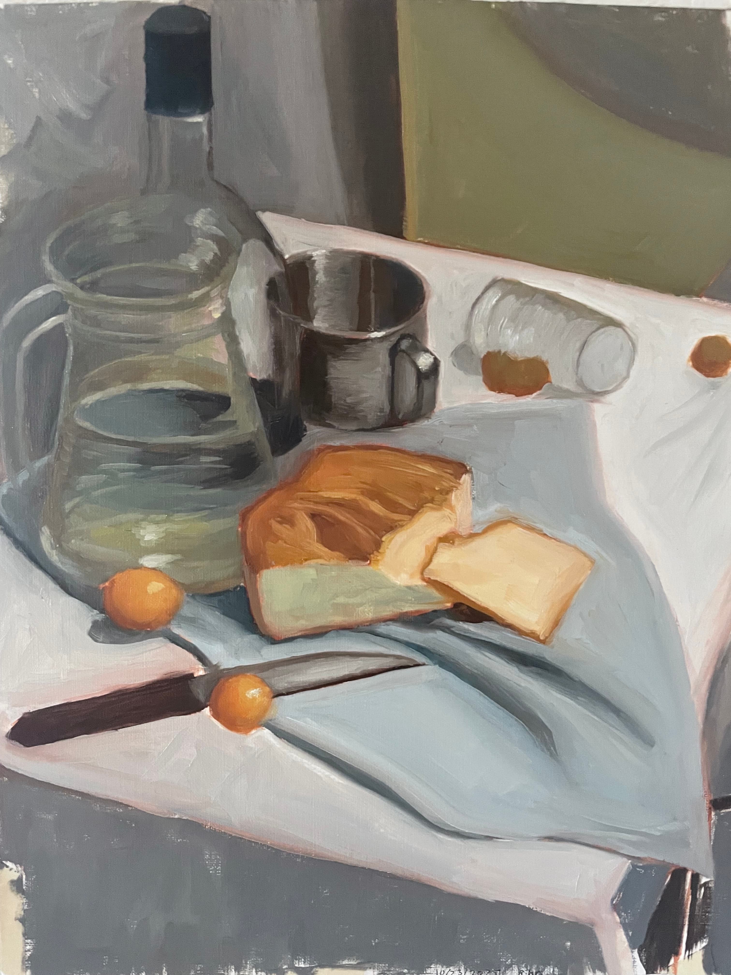 Still life: Bread, Glass, Wine